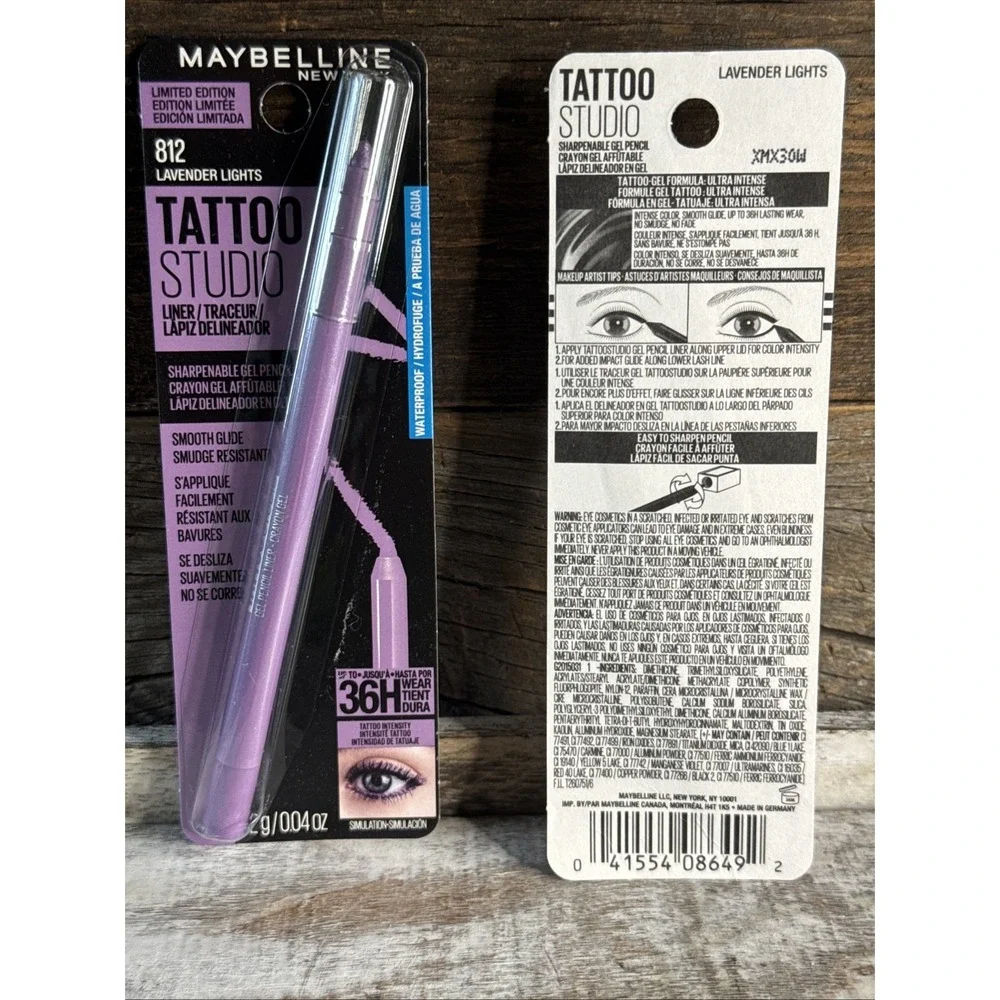 Maybelline Tattoo Studio Lavender Lights Gel Liner Lot of 2 | MSRP = $20+